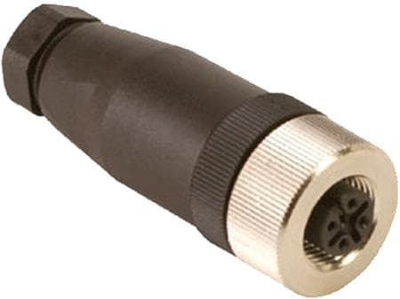 Anslutning M12 5P rak typ D hon