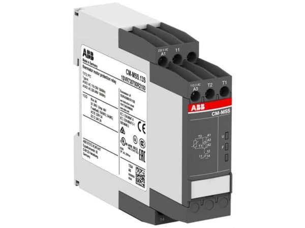 ABB termistorirele, jossa 1 mittauspiiri, automaattinen nollaus, 1 CO, ohjausjännite 110-130V AC / 220-240V AC