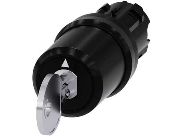 Siemens 3SU10005BL110AA0 3SU1000-5BL11-0AA0 Avainkytkin Eturengas muovi Musta 2 x 45° 1 kpl