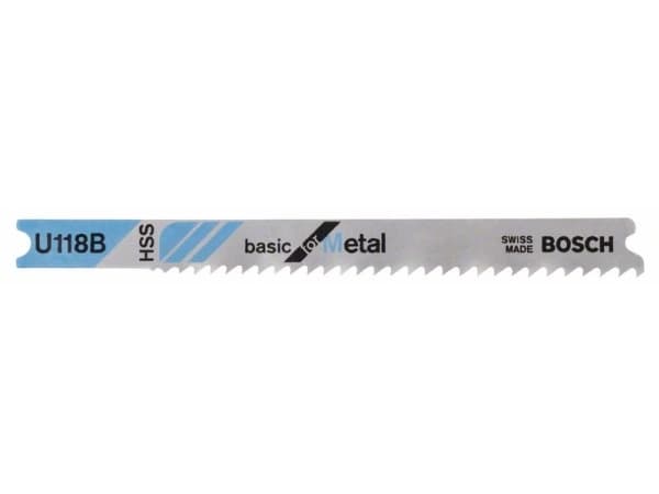 Bosch-tarvikkeet 2608631771 Stiksavsklinge U 118 B Basic metallille 3 stk 3 stk