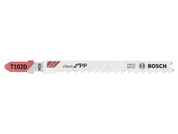 Bosch clean for PP T 102 D - Sticksågblad - för polypropylen (PP), polyetylen (PE) - 3 delar - längd: 100 mm