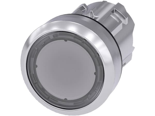 Siemens 3SU1051-0AB70-0AA0 Belyst tryckknapp Platt, frontring metall, högglansig klar 1 st