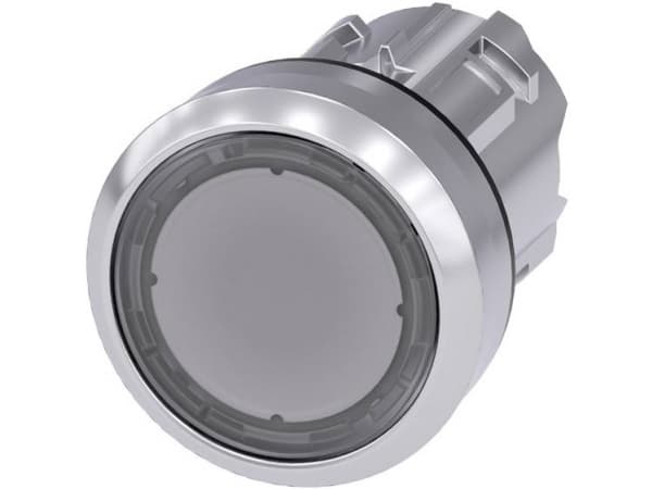 Siemens 3SU1051-0AB70-0AA0 Belyst tryckknapp Platt, frontring metall, högglansig klar 1 st