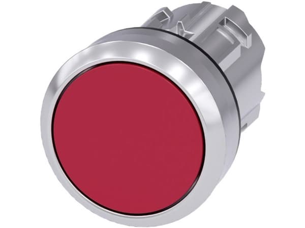 Siemens 3SU10500AB200AA0 3SU1050-0AB20-0AA0 Painike Eturengas metallia, kiiltävä, ohjauspainike tasainen Punainen 1 kpl