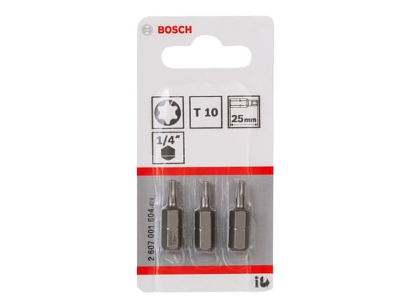 Bosch - Skruvmejselhuvud - 3 delar - torx - T10 - hexagonalt - längd: 25 mm