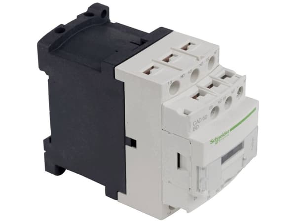 Schneider Electric TeSys D control relay, Musta, Valkoinen, 230 V, 50 - 60 Hz, 45 x 93 x 77 mm, -40 - 60 °C