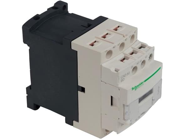 Schneider Electric TeSys D control relay, Musta, Valkoinen, 230 V, 50 - 60 Hz, 45 x 93 x 77 mm, -40 - 60 °C