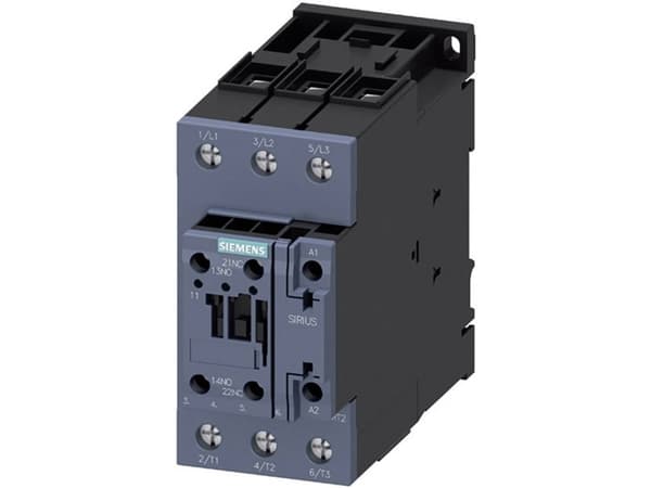 Siemens 3RT2037-1NB30 Kontaktori 3 x katkaisija 30 kW 24 V/DC, 24 V/AC 65 A, jossa on apukosketin 1 kpl 1 kpl