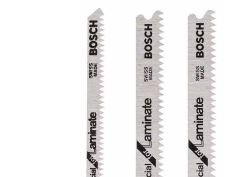 Bosch special for Laminate - Sats med sticksågsklingor - för lövträ, parkett, polyvinylklorid (PVC), vinyl, slipmaterial för träbearbetning, massiv l
