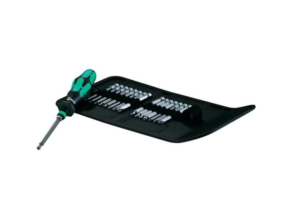 Wera Kompakt 60 KK, Støpselsett, 1/4", Metrisk, 17 hoder, 10,15,20,25,30,40 mm, PH1, PH2, PH3, PZ1, PZ2, PZ3