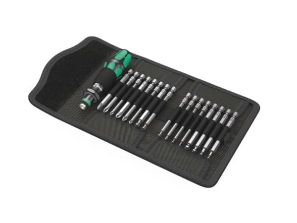 Wera Kompakt 60 KK, Støpselsett, 1/4", Metrisk, 17 hoder, 10,15,20,25,30,40 mm, PH1, PH2, PH3, PZ1, PZ2, PZ3