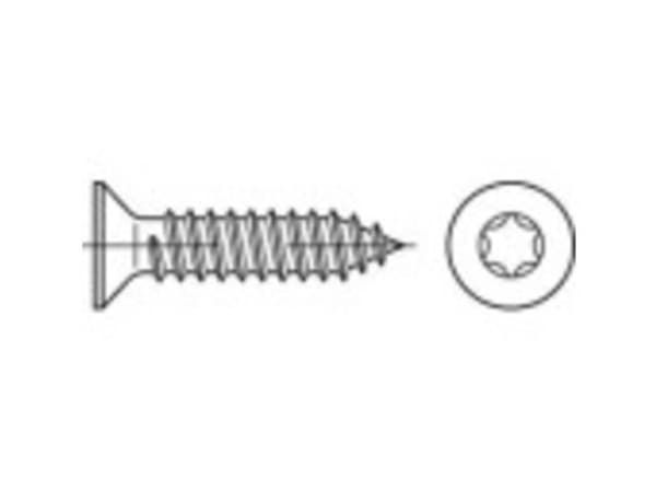 TOOLCRAFT 149638 Senkkaruuvi 4,8 mm 9,5 mm T-profiili ISO 14586 Teräs Sinkitty 500 kpl