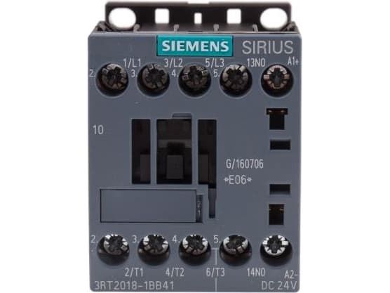 Siemens 3RT2018-1BB41 Kontaktori 3 x katkaisija 7,5 kW 24 V/DC 16 A apukoskettimella 1 kpl 1 kpl