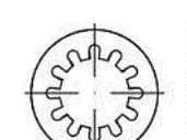TOOLCRAFT 138336 Skärrade låsbrickor Inre diameter: 6,4 mm DIN 6797 Fjäderstål 500 st