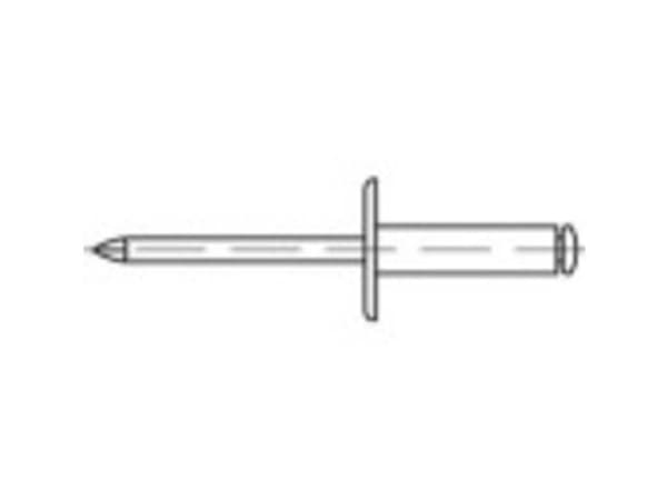 TOOLCRAFT 160145 Åben blindnitte (Ø x L) 4 mm x 6 mm Aluminium Stål 500 stk