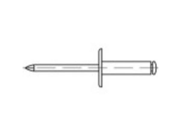 TOOLCRAFT 160145 Åben blindnitte (Ø x L) 4 mm x 6 mm Aluminium Stål 500 stk