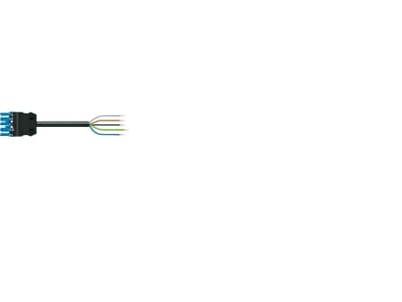 WAGO Winsta® Tilslutningskabel hunstik-fri ende 5G1,5mm² 2 meter, blå, Halogenfri