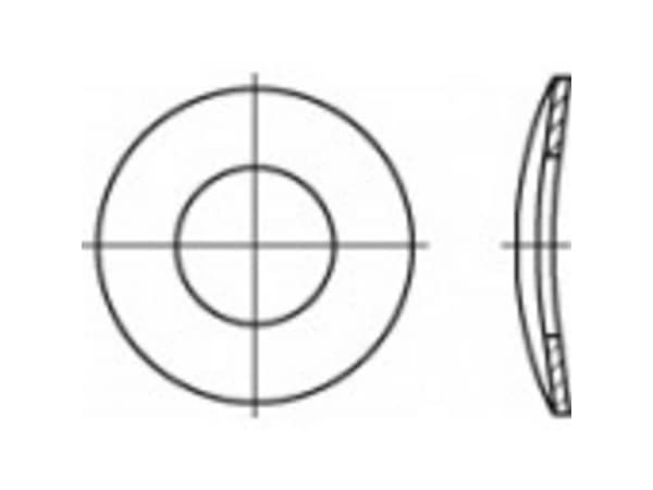 TOOLCRAFT 105934 Fjederskive Indvendig diameter: 19 mm DIN 137 Fjederstål verzinkt 100 stk