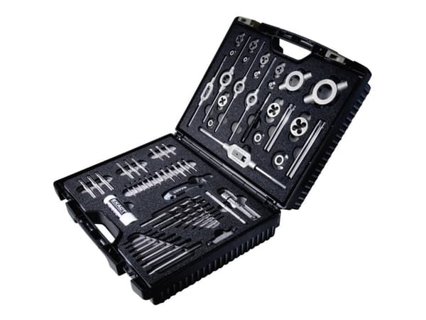 Exact 70511 Gevindskæresats 61 dele HSS metrisk M3, M4, M5, M6, M8, M10, M12