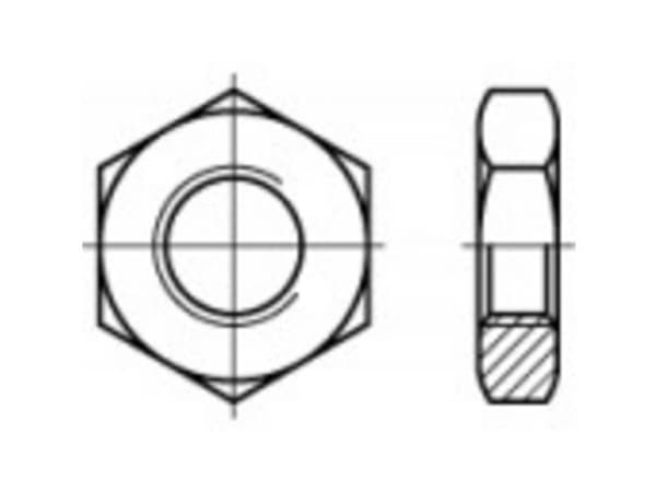 TOOLCRAFT 106988 Sekskantmøtrikker M16 DIN 439 Stål verzinkt 100 stk