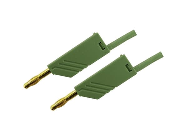 SKS Hirschmann MLN 25/2,5 GN Testledning [Lamellanslutning 4 mm - Lamellanslutning 4 mm] 25,00 cm Grön 1 st
