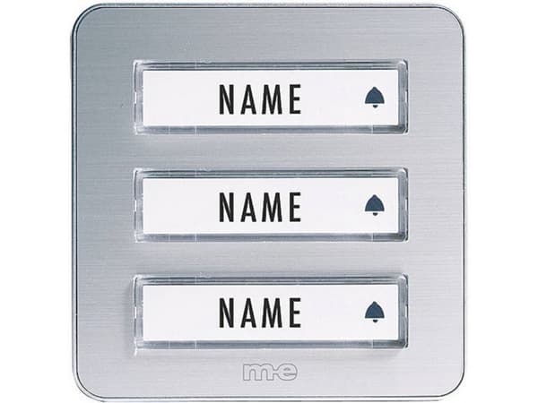 m-e modern-electronics KTA-3 A/S Ovikellokilpi nimikilvellä 3x Hopea 12 V/1 A