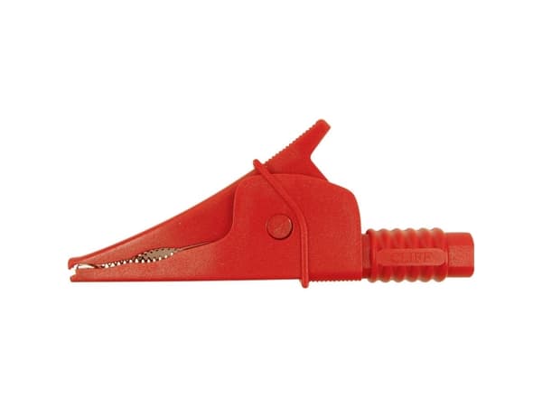 Cliff Croc Clip Säkerhetskrokodilbenkontakt 4 mm CAT III 1000 V Röd