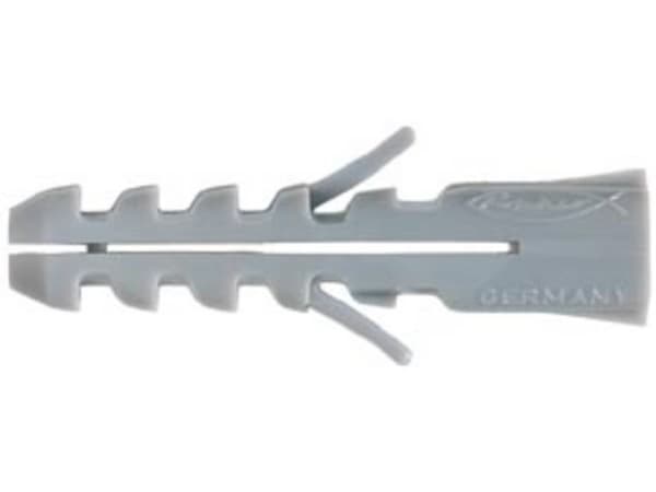 Fischer S 8 DP, Väggplugg, Tegel, Betong, Nylon, Nylon, Grå, 8 mm