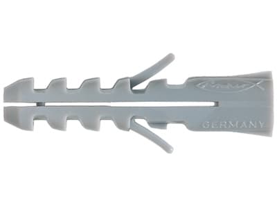 Fischer S 8 DP, Kiinnitystulppa, Tiili, Betoni, Nailon, Nailon, Harmaa, 8 mm