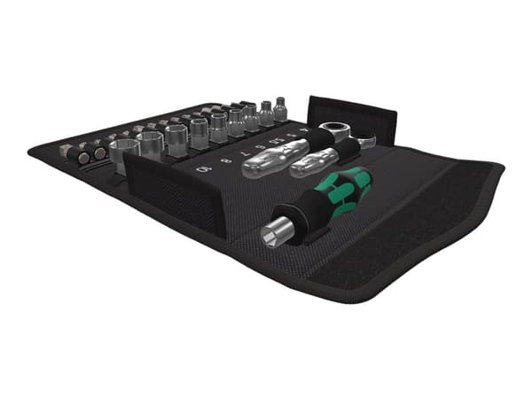 Wera Kraftform Kompakt Zyklop Mini 2 - Ratcheting screwdriver with bit and socket set - 27 delar - i foldable box