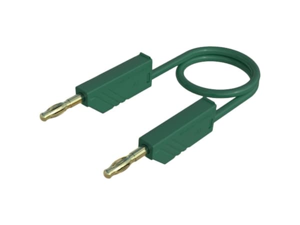 SKS Hirschmann MLN 100/2,5 GN Testledning [Lamellkoppling 4 mm - Lamellkoppling 4 mm] 1,00 m Grön 1 st