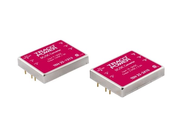 TracoPower TEN 25-1222 DC/DC-muunnin, piirilevy 12 V/DC 12 V/DC 12 V/DC, -12 V/DC 1,25 A 30 W Lähtöjen määrä: 2 x