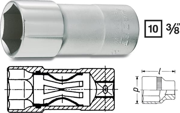 Hazet 880KF kuusiokoloavain 20,8 mm 13/16 3/8 (10 mm)
