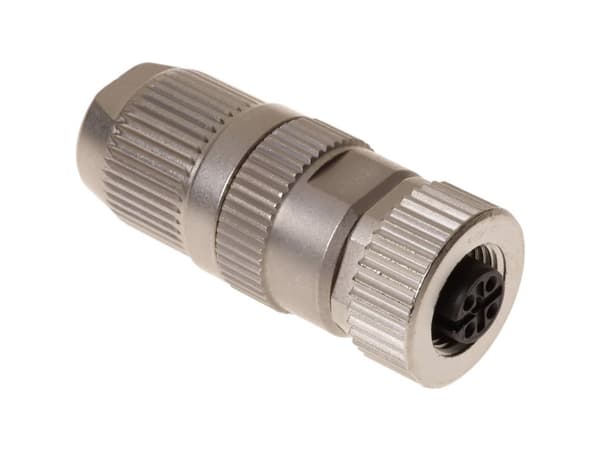Harting 21 03 221 2405, M12-L, Nickel, mässing, Polyamid, Zink, 26/22, Guld, IP65, IP67