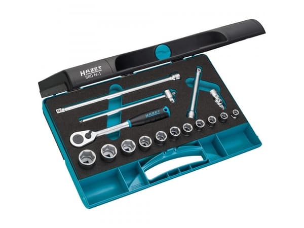 HAZET 880N-1, Støpselsett, 3/8", Metrisk, 16 hoder, 35,5 cm, 235 mm