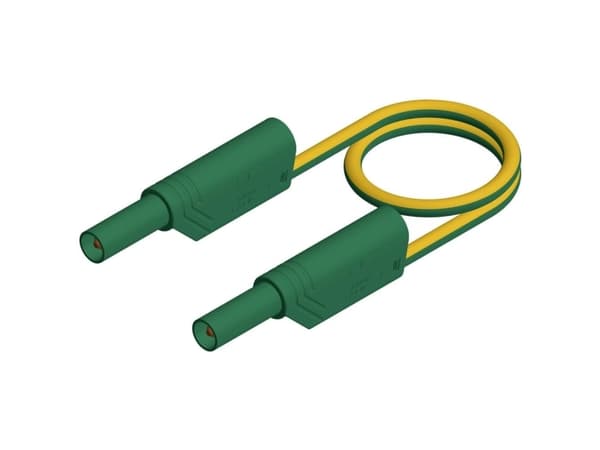 SKS Hirschmann MLS WS 100/2,5 ge/gn Turvatestausjohto [Lamellipistoke 4 mm - Lamellipistoke 4 mm] 1,00 m Keltainen