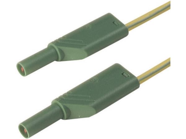 SKS Hirschmann MLS WS 100/2,5 ge/gn Turvatestausjohto [Lamellipistoke 4 mm - Lamellipistoke 4 mm] 1,00 m Keltainen