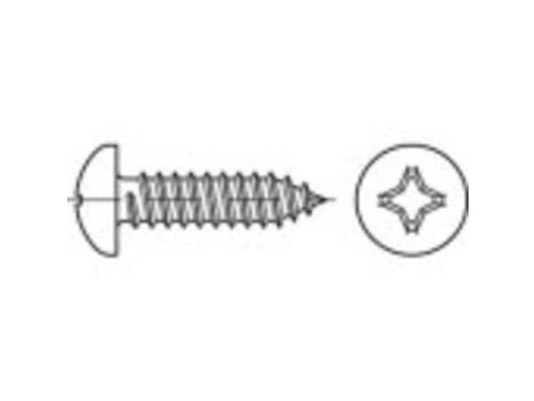 TOOLCRAFT 145012 Lineaariset Phillips-ruuvit 4,8 mm 19 mm Phillips DIN 7981 Teräs Sinkitty 100 kpl