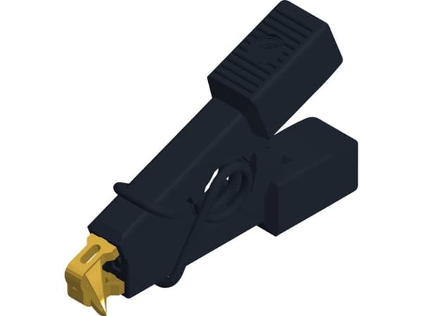 SKS Hirschmann MICRO-SMD CLIP 1 Alligaattoriliitin Liitin: 0,64 mm CAT I Musta