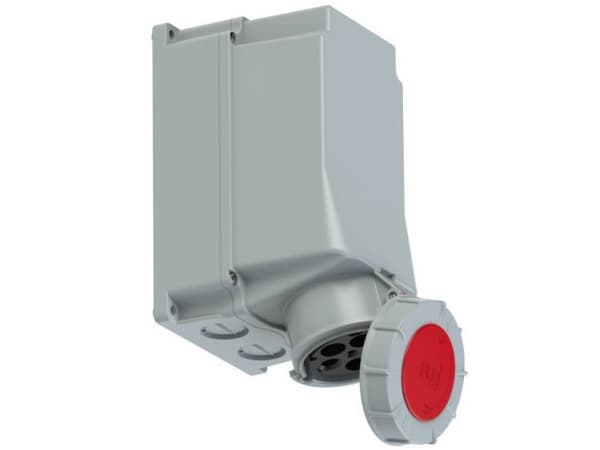 Kiinteä pistorasia 125A 5P 400V punainen IP67 / ilman kaapeliläpivientiä/ POWER TWIST 145-6