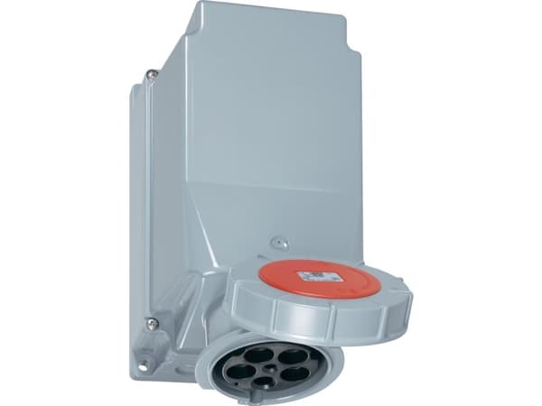 Kiinteä pistorasia 125A 5P 400V punainen IP67 / ilman kaapeliläpivientiä/ POWER TWIST 145-6