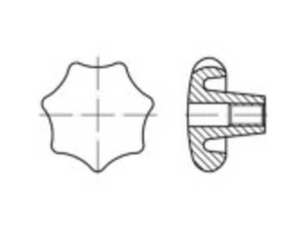 TOOLCRAFT Stjernegreb 8 mm Gråt støbejern 138251 10 stk (Ø x L) 50 mm x 8 mm