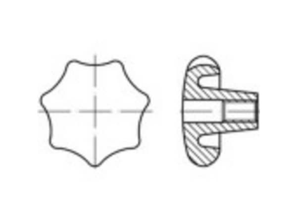 TOOLCRAFT Stjernegreb 8 mm Gråt støbejern 138251 10 stk (Ø x L) 50 mm x 8 mm