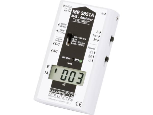 Gigahertz Solutions ME3851A matalataajuisten sähkömagneettisten aaltojen mittari: 5 Hz - 100 kHz Kalibrointi tehtaan standardien mukaan