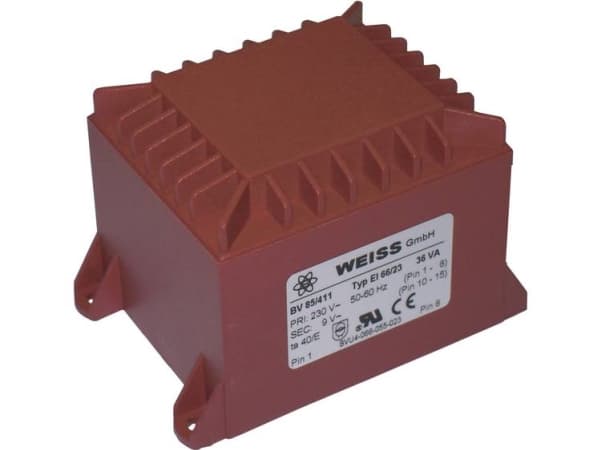 Weiss Elektrotechnik 85/413 Printtransformator 1 x 230 V 1 x 15 V/AC 36 VA 2,40 A