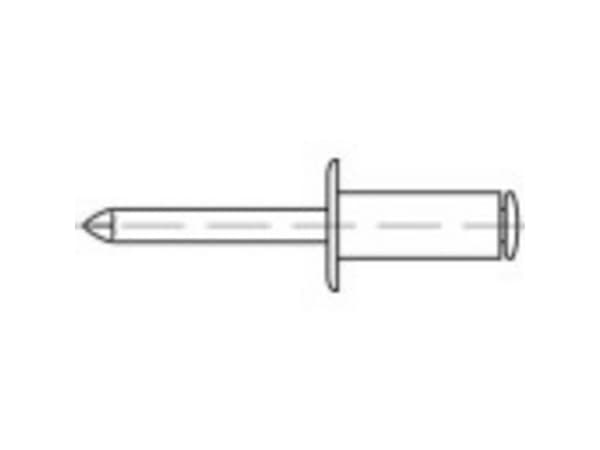 TOOLCRAFT 159896 Åben blindnitte (Ø x L) 5 mm x 20 mm Stål Stål 250 stk