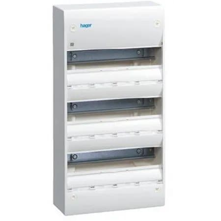 HAGER Group board GD313F 3 x 13 moduler med PE-klämmameHxWxD: 500 x 250 x 103 mmIP 30, Vit RAL 9010