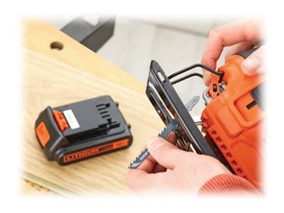Black & Decker BDCJS18N, Musta, Oranssi, 45°, 5,5 cm, 1,9 cm, 8 mm, 2 cm