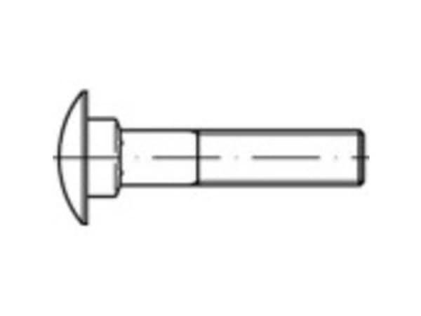 TOOLCRAFT 111568 Runde, flade skruer M10 20 mm Firkant DIN 603 Stål Galvaniseret 200 stk