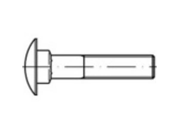 TOOLCRAFT 111568 Runde, flade skruer M10 20 mm Firkant DIN 603 Stål Galvaniseret 200 stk